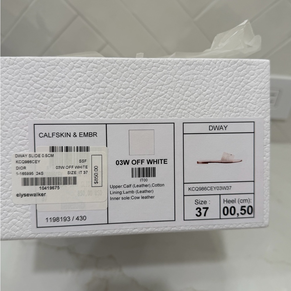 Dior Dway Slide Off White Sandals - Picture 8 of 8